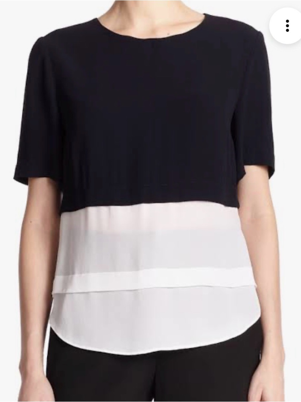 A.L.C. Presley Top in Black and Cream